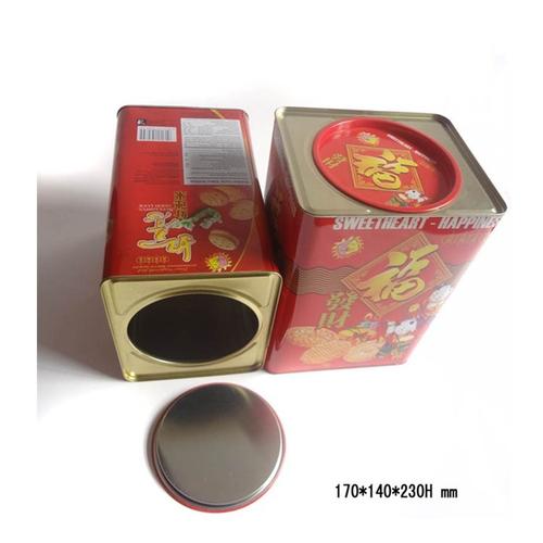 广东铁盒包装厂家产销食品铁罐高身锣底饼干密封铁罐